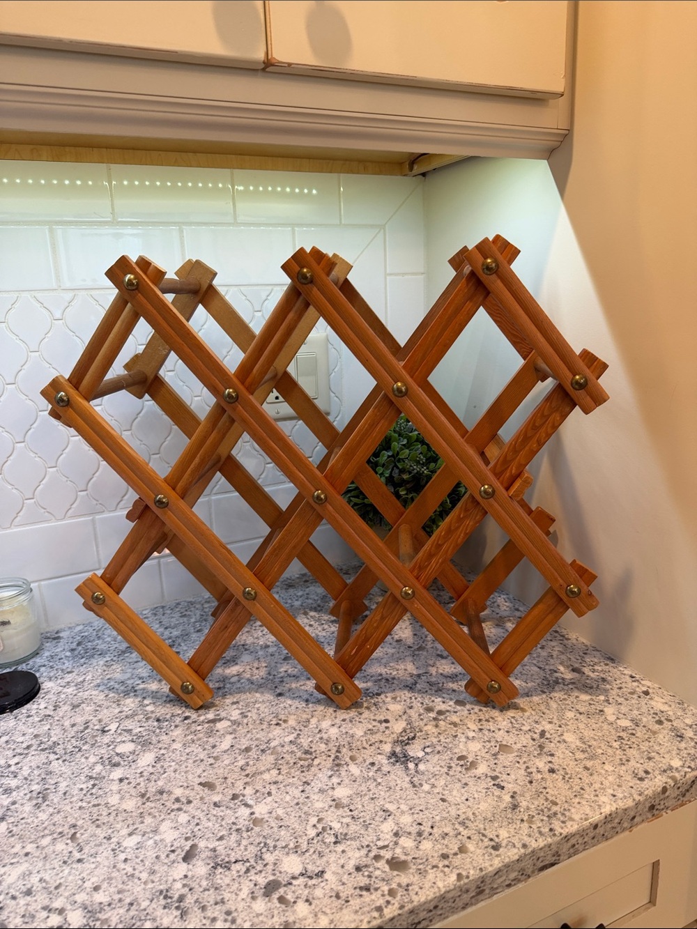 Vintage Good Wood Expandable Wooden Wine Rack - Natural Wood